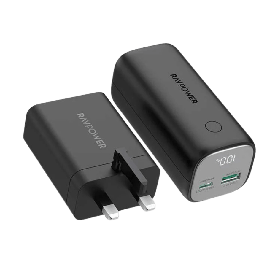 طقم RAVPower 2 في 1 باور بانك وشاحن PD 65 واط
