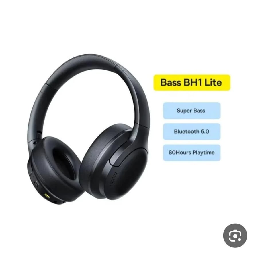 سماعات رأس لاسلكية Baseus Bass BH1 Lite باللون الأسود الكوني.