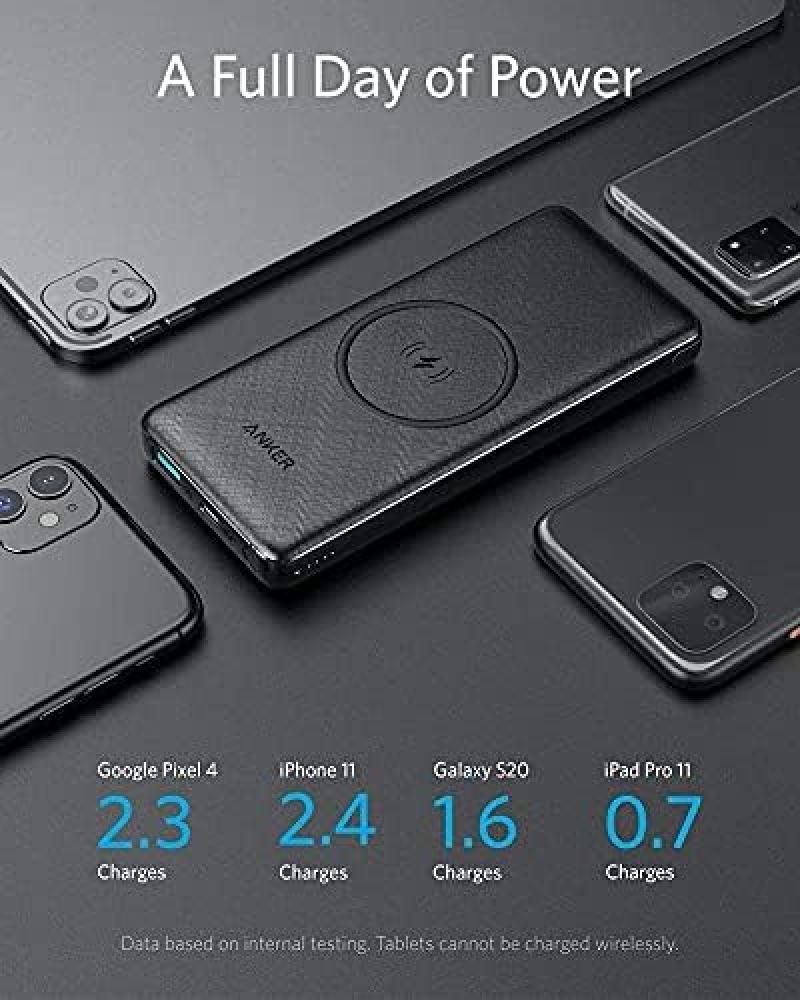 باور بنك Anker PowerCore III Sense 10000 لاسلكي 10W - أسود