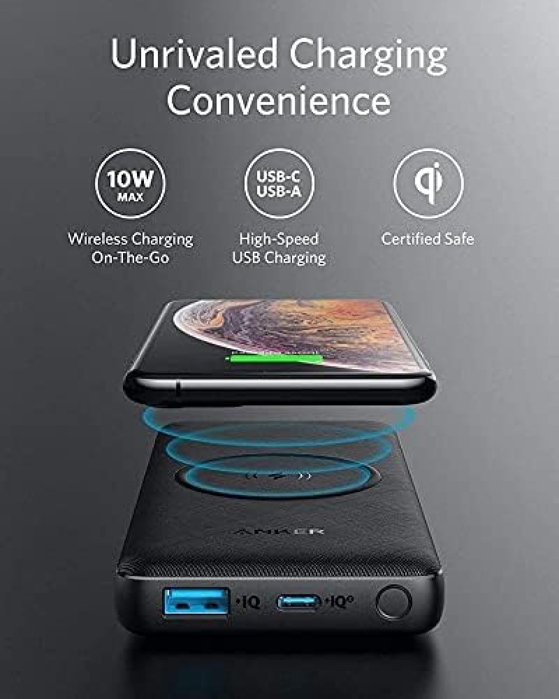 باور بنك Anker PowerCore III Sense 10000 لاسلكي 10W - أسود