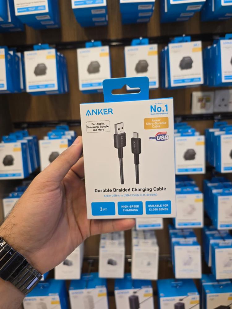 كيبل شحن يو اس بي إلى تايب سي (USB-A to USB-C) أنكر (Anker) بطول 0.9 متر