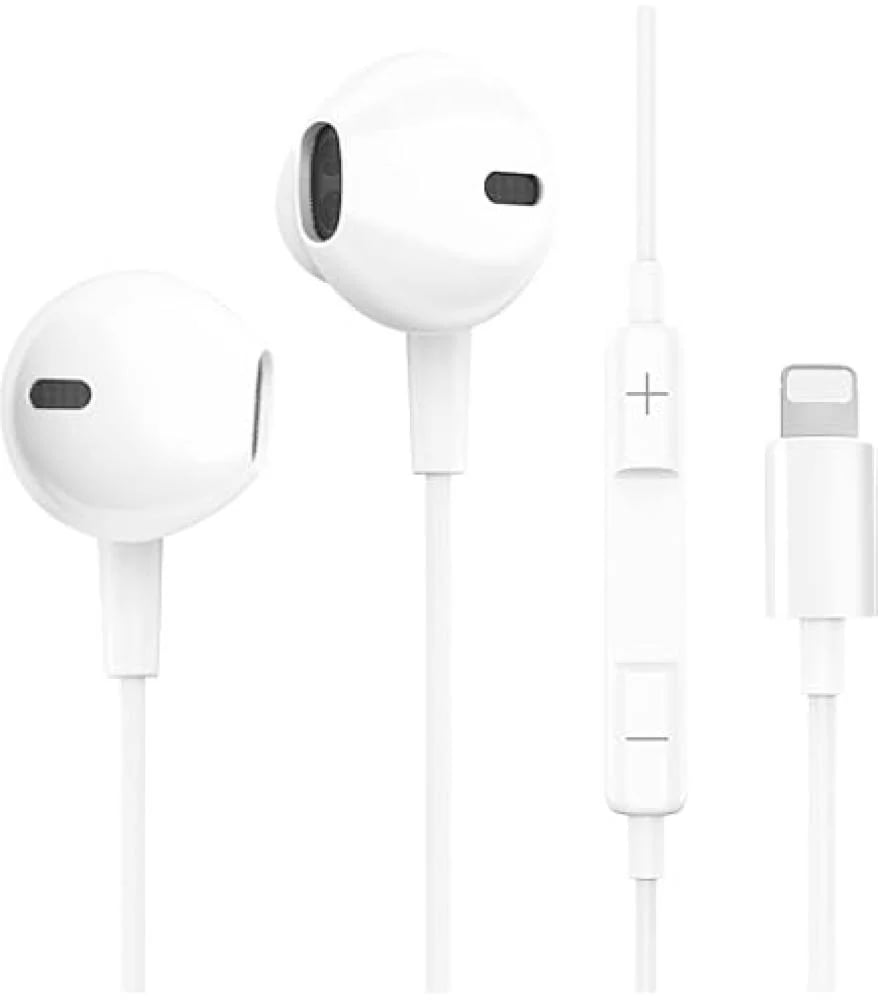Apple EarPods Lightning بيضاء أصلية مناسبة للاستخدام مع أجهزة آيفون