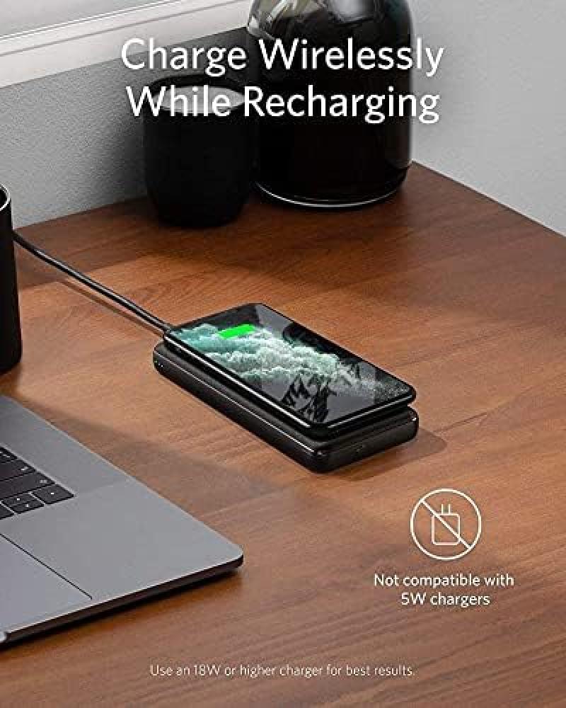 باور بنك Anker PowerCore III Sense 10000 لاسلكي 10W - أسود