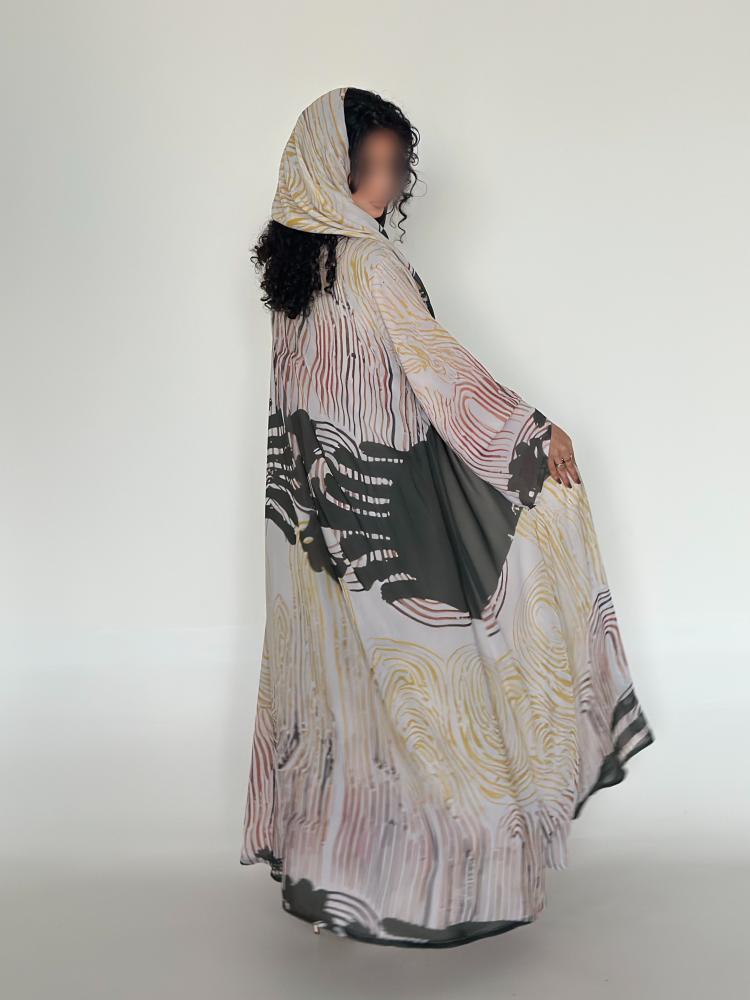 33 Abaya half kalosh chiffon Japanese padded (possibility to request change of style to half bisht in the notes)