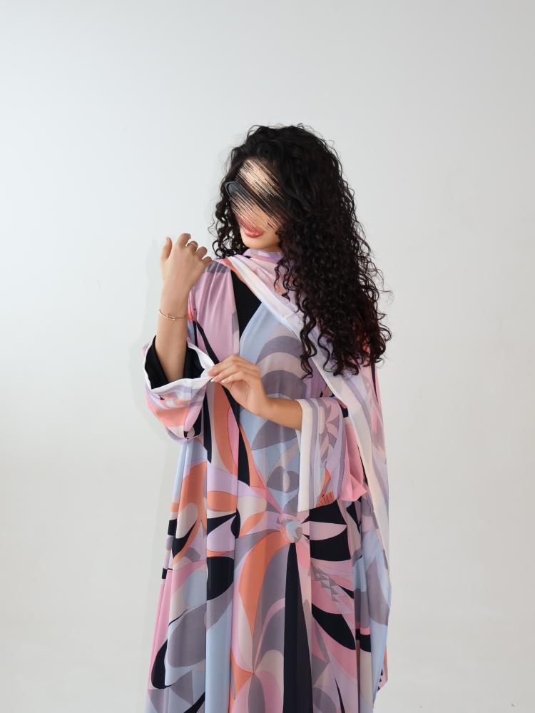 55 Abaya half calf-length chiffon (Georgette) lined