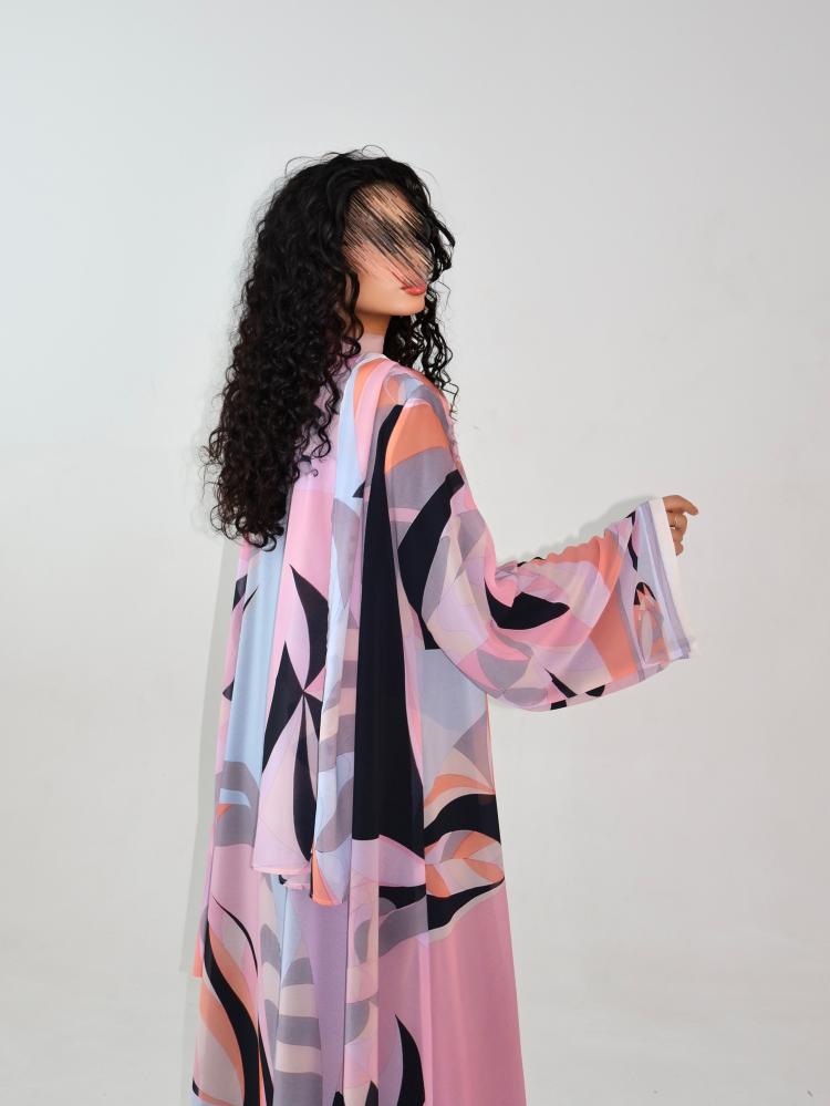 55 Abaya half calf-length chiffon (Georgette) lined
