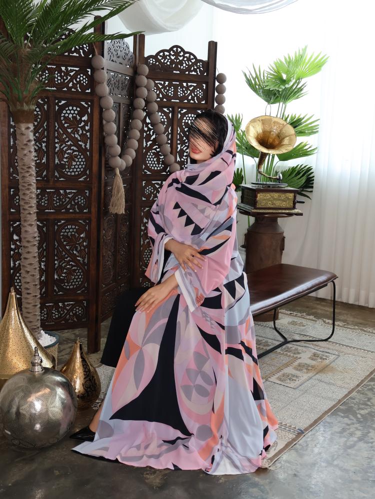 55 Abaya half calf-length chiffon (Georgette) lined