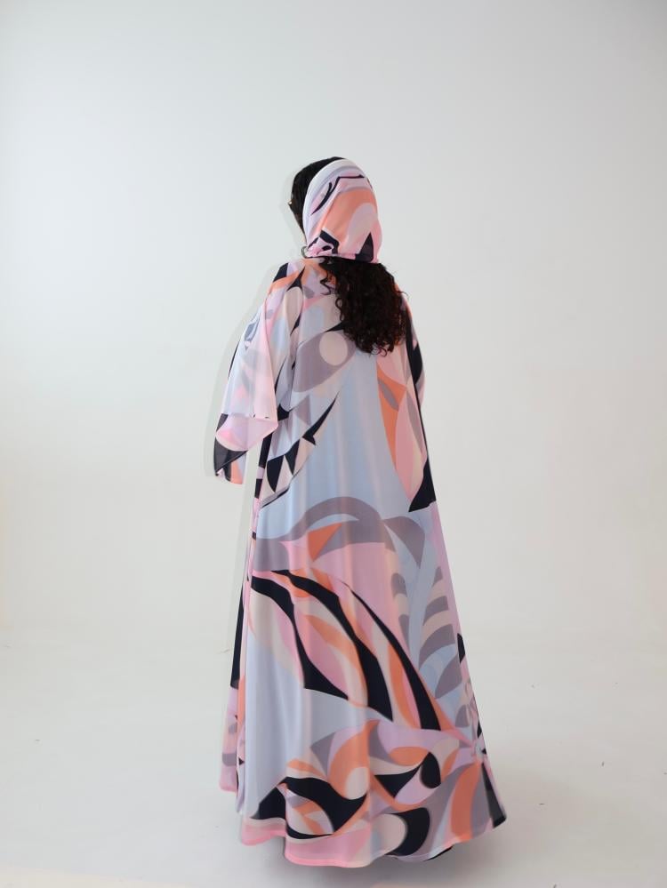 55 Abaya half calf-length chiffon (Georgette) lined