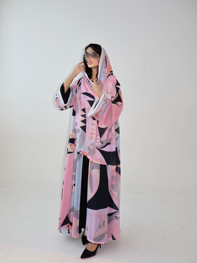 55 Abaya half calf-length chiffon (Georgette) lined