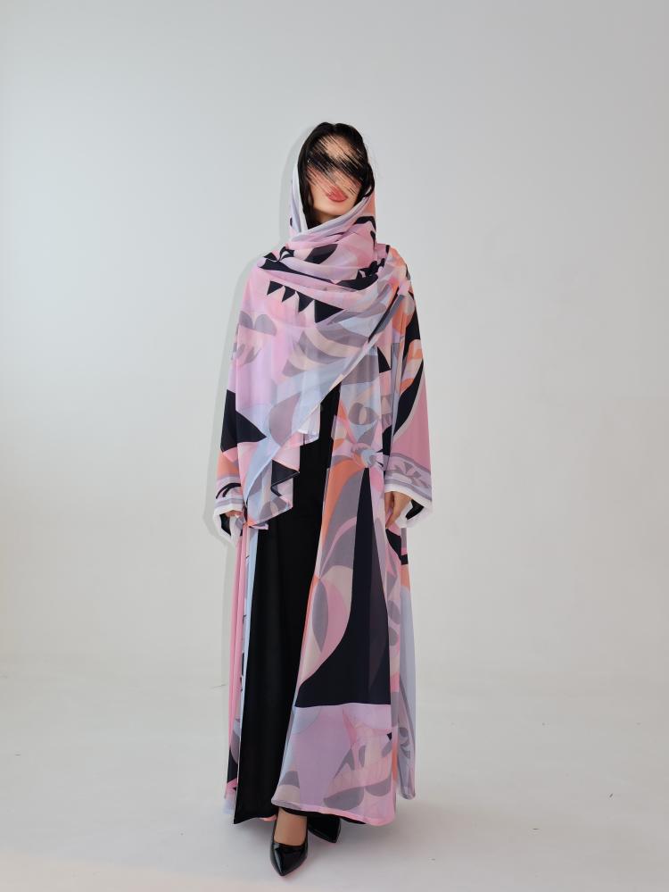 55 Abaya half calf-length chiffon (Georgette) lined