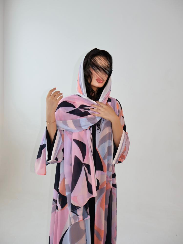 55 Abaya half calf-length chiffon (Georgette) lined