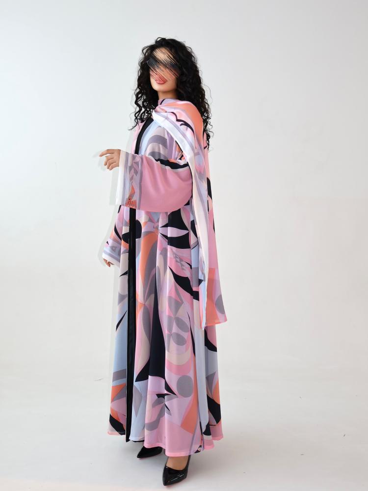 55 Abaya half calf-length chiffon (Georgette) lined