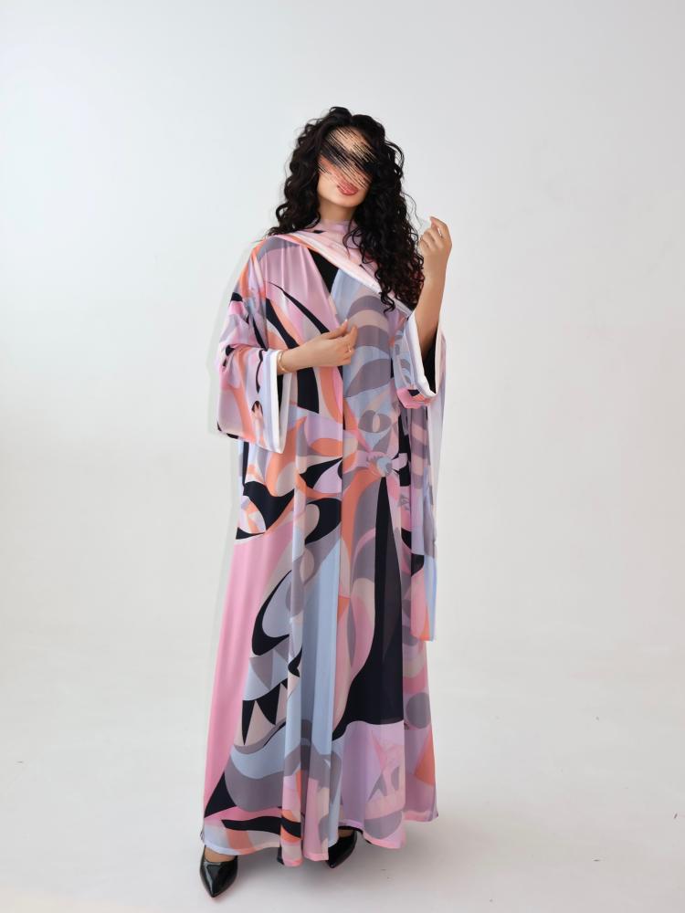 55 Abaya half calf-length chiffon (Georgette) lined