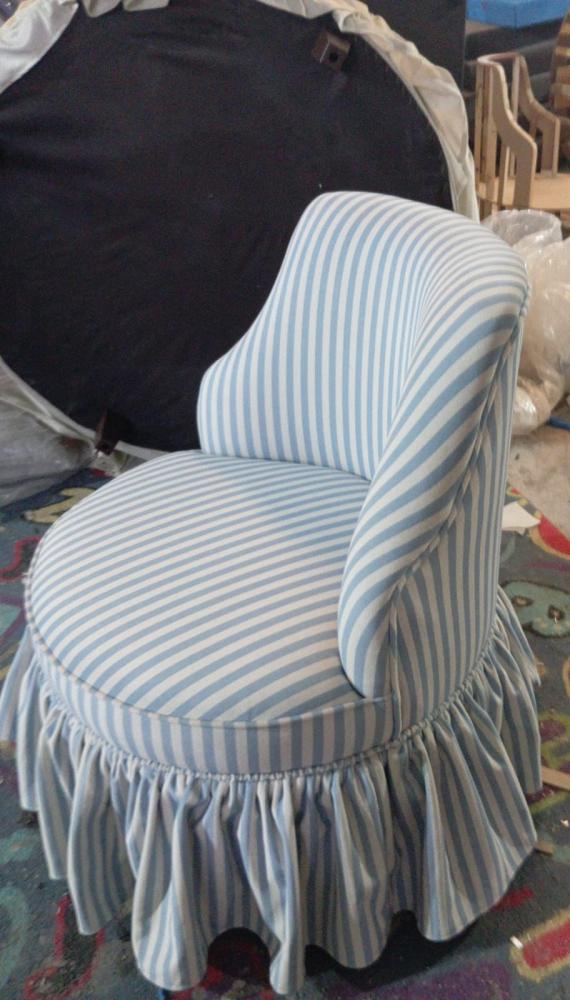 Blue striped dressing chair