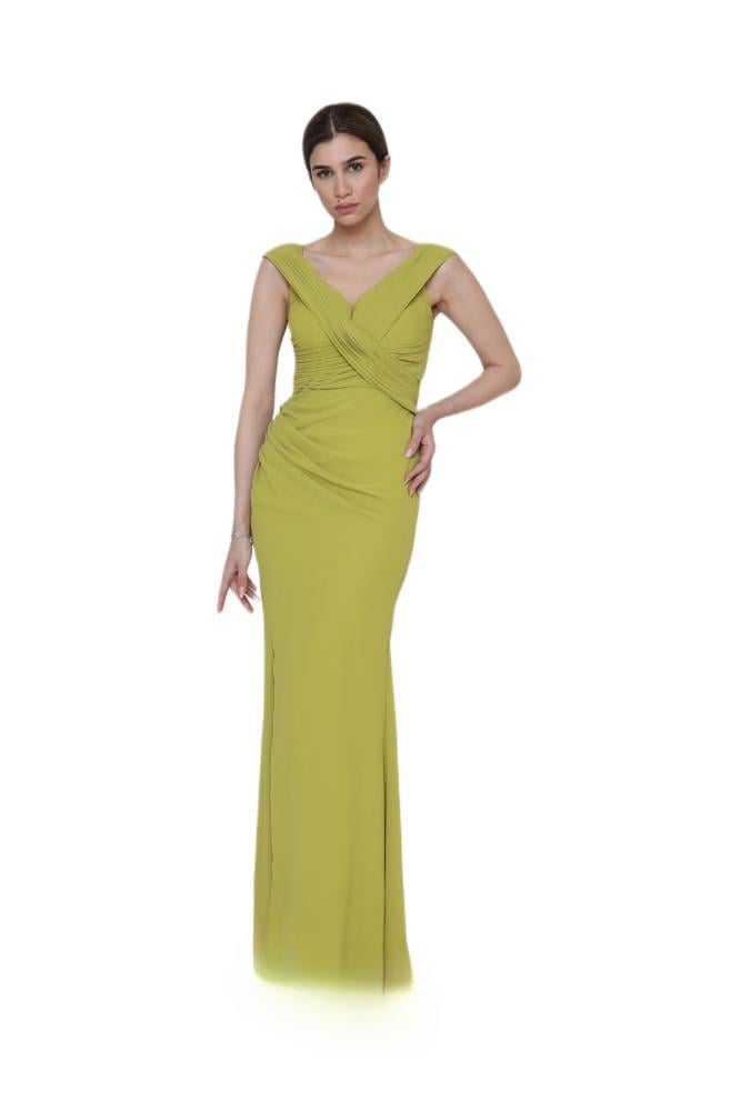 Evening dress drape