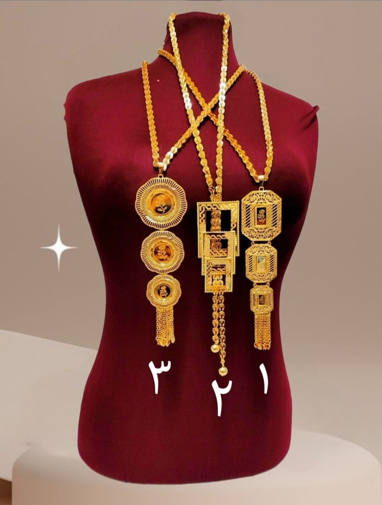 عقد كبير مطلي سبيكه ٣ دور