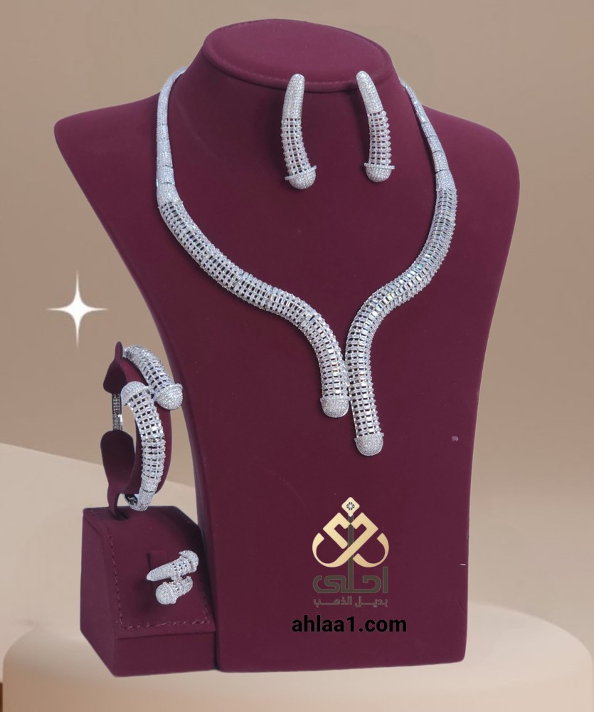 اطقم زركون تقليد اللماس فضي