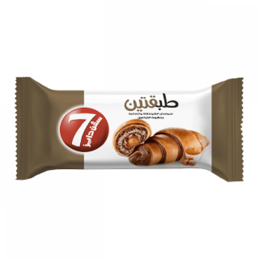 Seven Days two layers croissant chocolate and vanilla with caramel filling 90 grams
