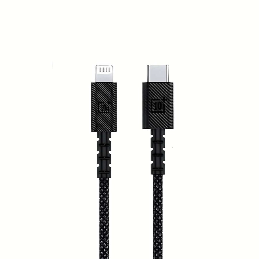 كيبل تن بلس (Ten Plus) قماشي من USB-C إلى Lightning - سلك شحن سريع آيفون (PD) أصلي ضد القطع بضمان سنتين
