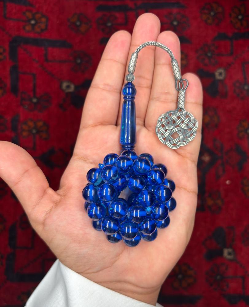 بكلايت أزرق فاتح شفاف بالفضة