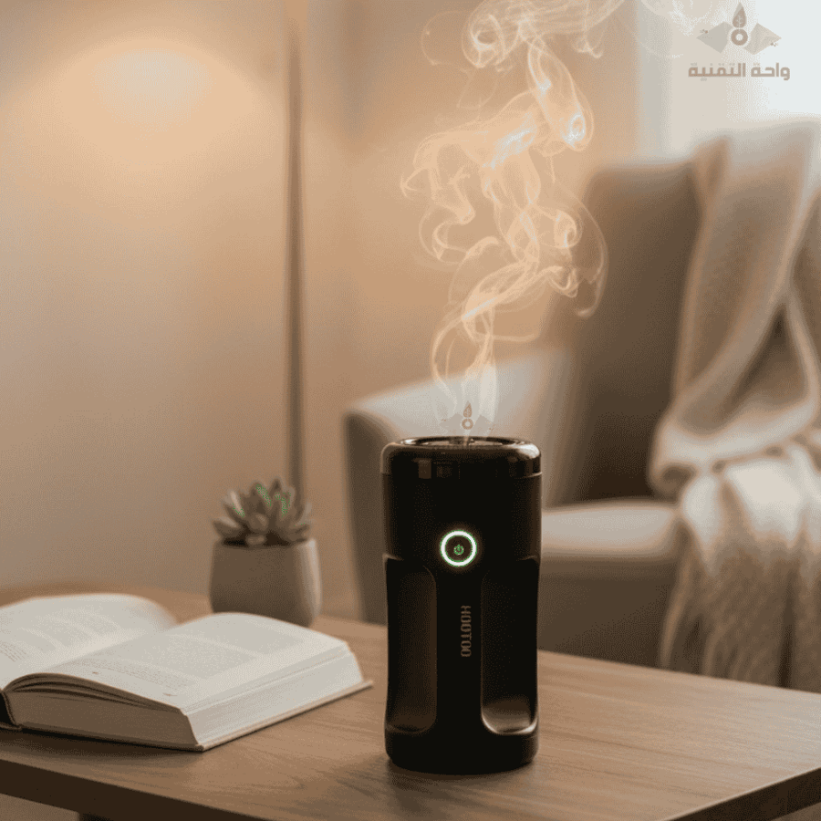 مبخرة إلكترونية متنقلة بشكل مميز بمقبض HOOTOO | بطارية 2000mAh | شحن Type-C | لجميع أنواع البخور | HT-G5 أسود