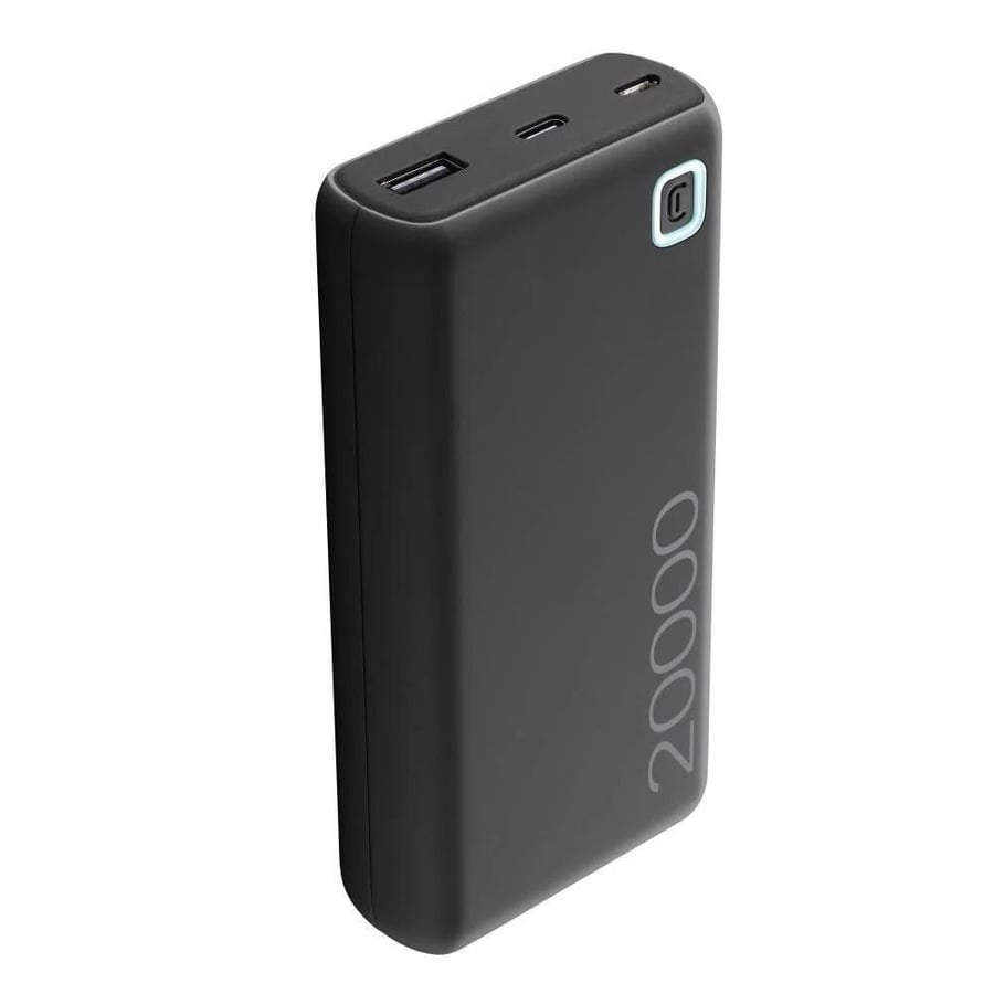 سيلولار لاين باور بانك ESSENCE سعة 20000 مللي أمبير - 3 منافذ 20واط - أسود Cellularline, Power Bank, 20000mAh, Black