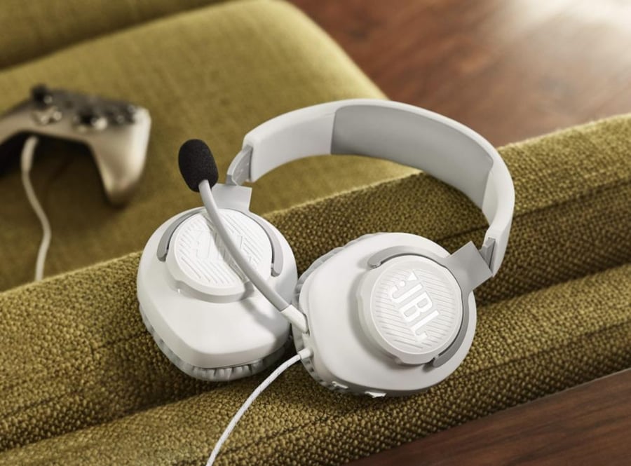 جي بي ال - سماعة الالعاب JBL Quantum 100 – صوت محيطي وميكروفون قابل للفك لجميع المنصات     �