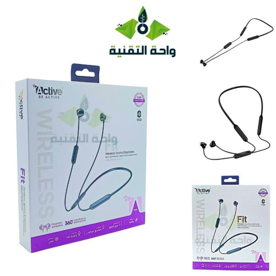 سماعة عنق رياضية لاسلكية ACTIVE CHARM Ffit Wireless BK3266 - اسود