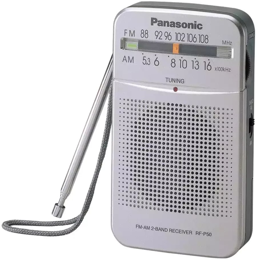 راديو جيب FM -  باناسونيك حجم صغير جيب ، اف ام Panasonic RF-P50D Pocket AM/FM فضي