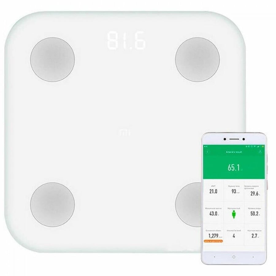 ميزان شاومي الذكي لقياس الوزن والدهون MI Body Composition Scale 2 White