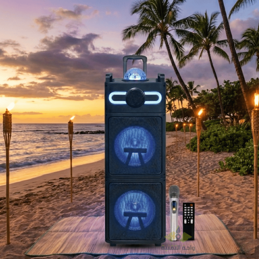 مكبر صوت بلوتوث محمول DLC-32269 بقوة 40 واط مع ميكروفون لاسلكي وريموت تحكم – إضاءة LED ملونة