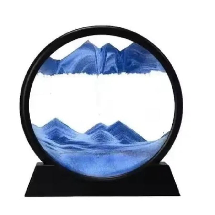 A circular hourglass for decoration, dynamic moving, three-dimensional, with a circular design
