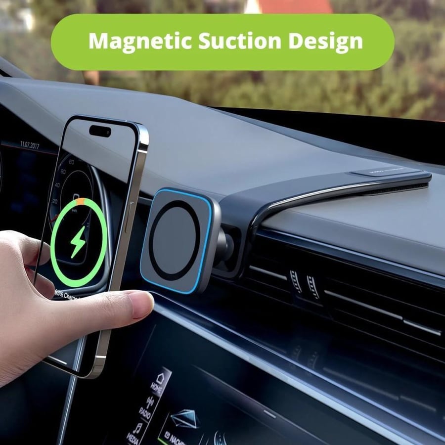 Easy-to-use mobile stand with 15-watt wireless charger from Moogmax