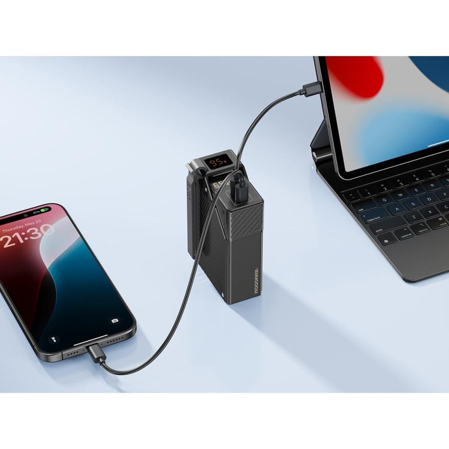 بطارية متنقلة MOOGMAX 20000mAh بسرعة شحن 65 واط – تصميم سايبربانك متطور