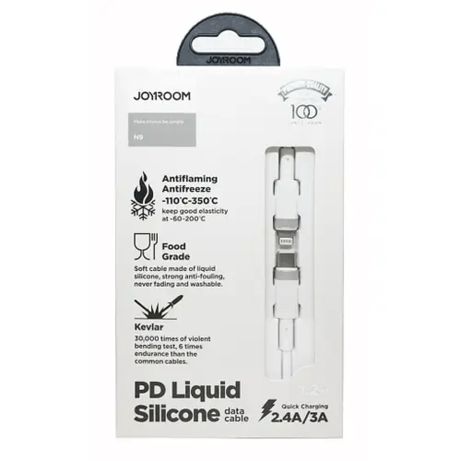 كيبل ايفون - تايب سي pd من جيروم -1.2 متر - JOYROOM 20W 2.4A USB-C / Type-C to Lightening 8 Pin Liquid Silicone Data Cable