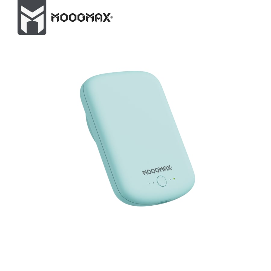باور بانك حجم صغير شحن سريع مع شاحن لاسلكي بقوة 12 واط  بسعة 5000 من Moogmax ضمان سنتين MX219