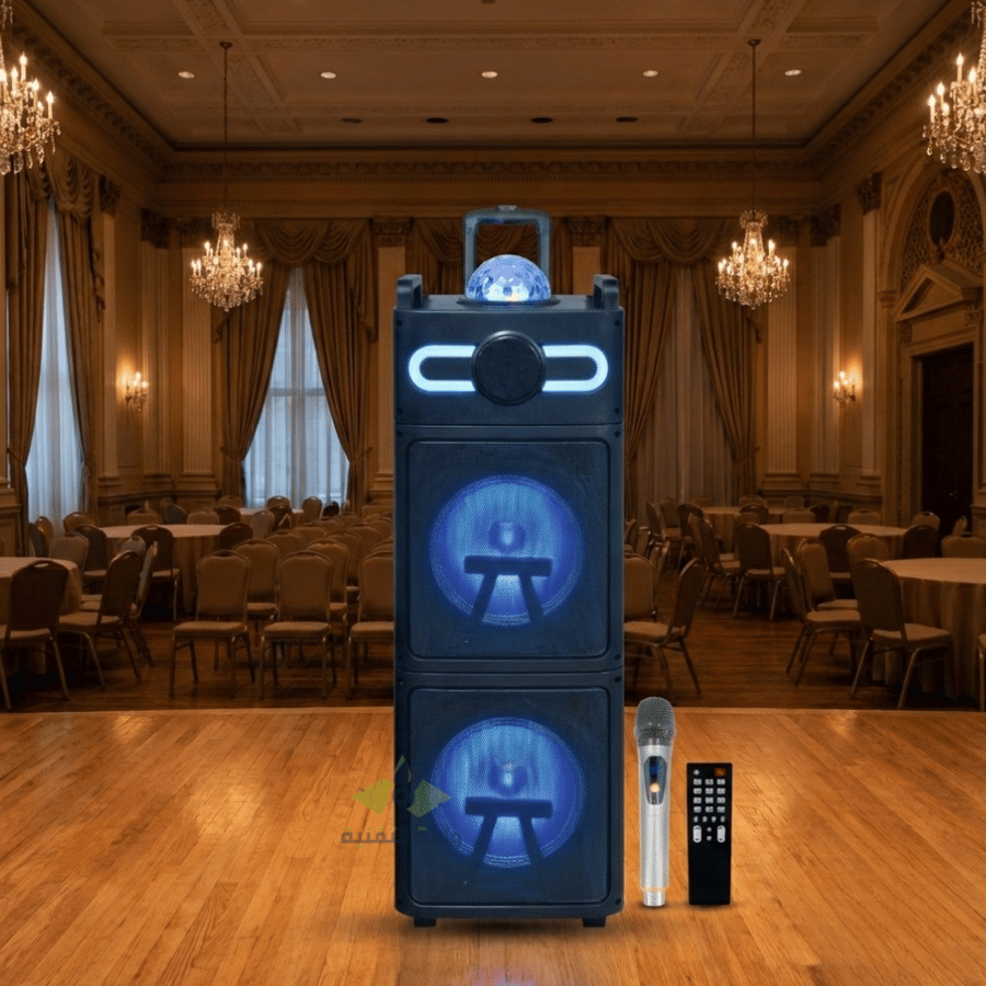 مكبر صوت بلوتوث محمول DLC-32269 بقوة 40 واط مع ميكروفون لاسلكي وريموت تحكم – إضاءة LED ملونة