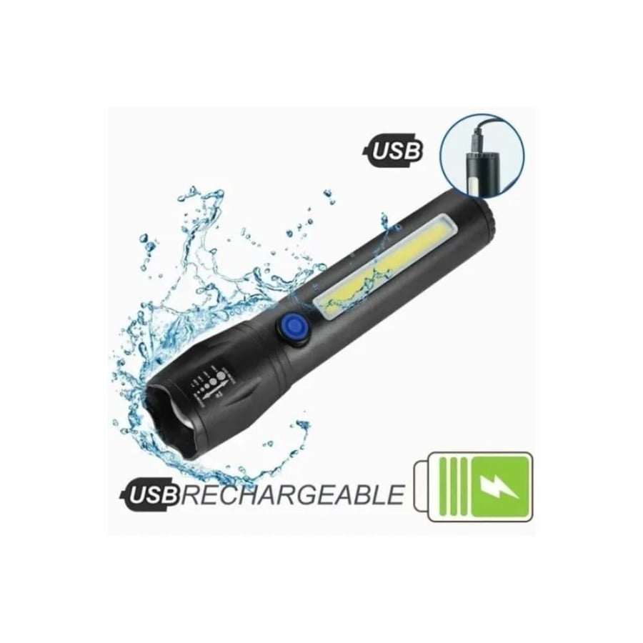 مصباح LED يدوي كشاف صغير يحمل باليد بتقنية COB مزود بشاحن بمنفذ USB ومناسب للأماكن الخارجية MACEST MC-62217