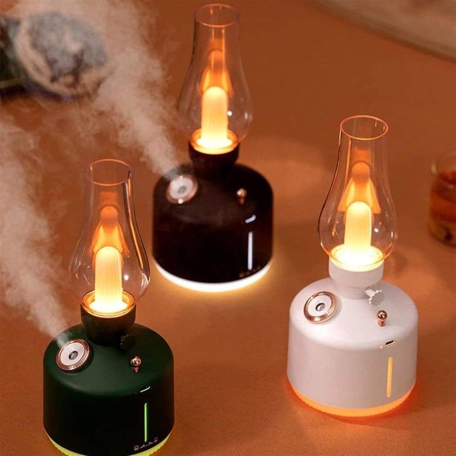 فواحة إلكترونية على شكل مصباح قديم مع إضاءة LED – ديكور وعطر في آنٍ واحد