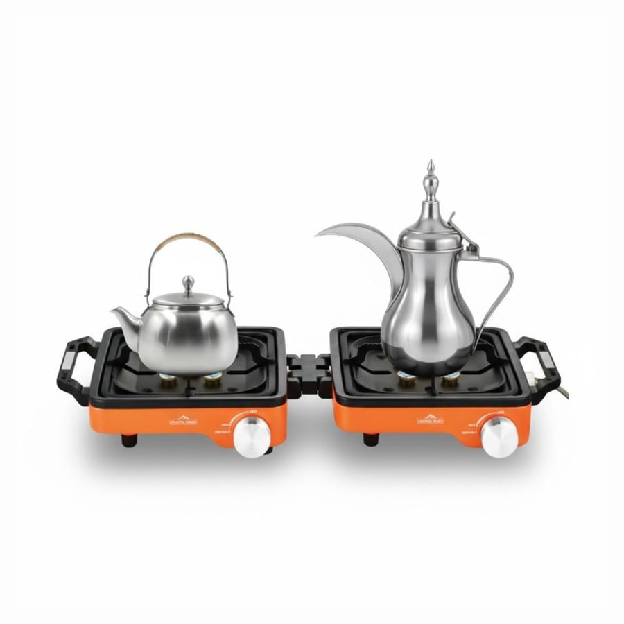 موقد تخييم مع شعلتين بقوة 8000W مع حقيبه CM-38567 من  CAMPING FAMILY