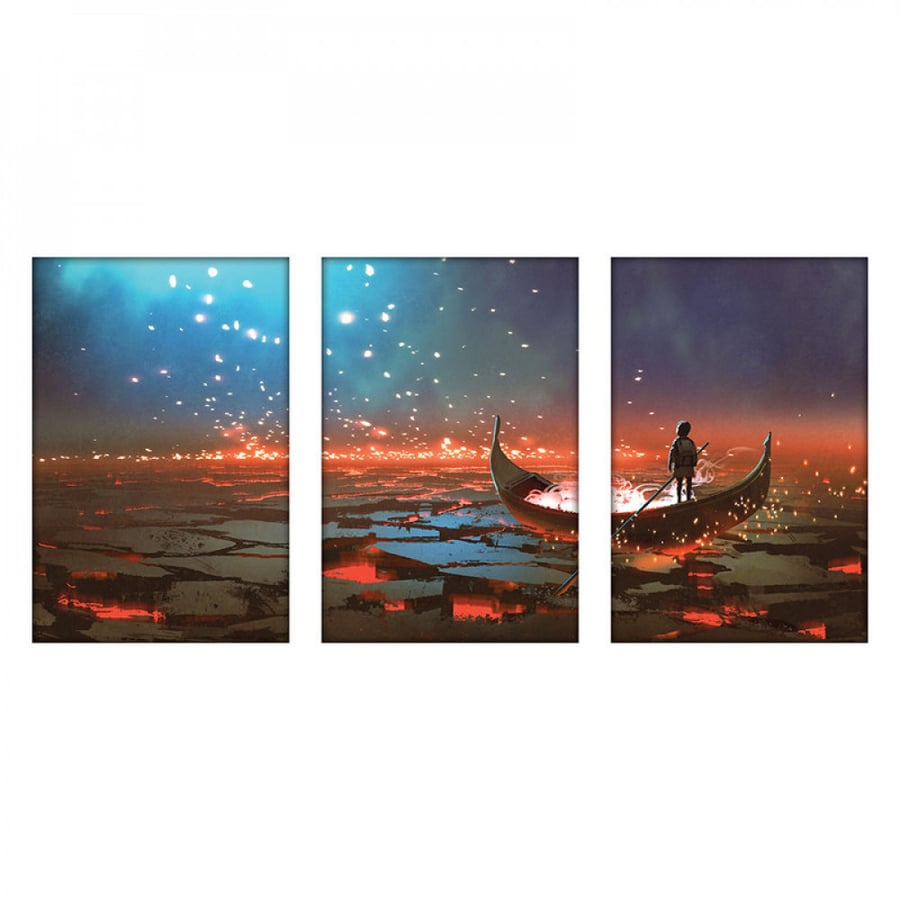 Wall art for home decoration printed on luxurious material with hidden frame size 120 × 60 cm