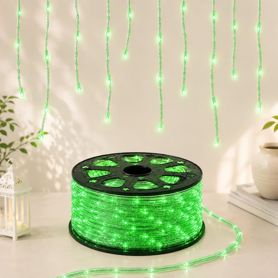 إضاءة LED خضراء للزينة بطول 50 متر و100 متر