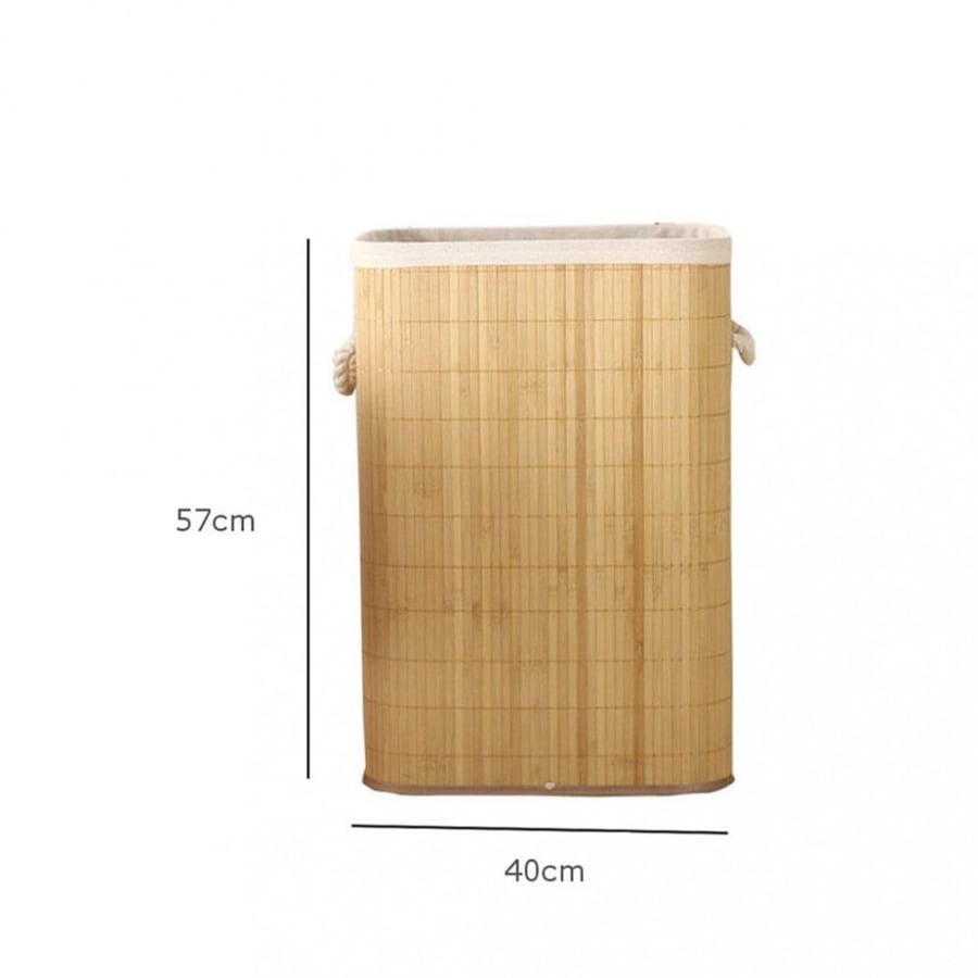 سلة غسيل من الخيزران