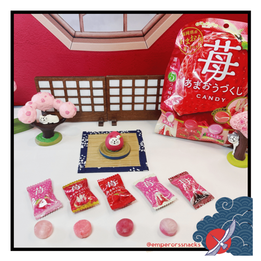 حلوى الفراولة اليابانية Japanese Senjaku strawberry hard candy