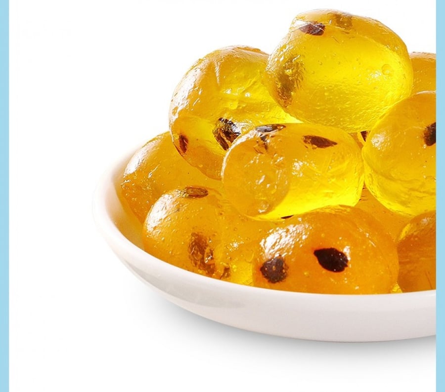 حلوى عصير فاكهة الباشن (نباتي 100% ) Real juice Passion fruit candy Dobby