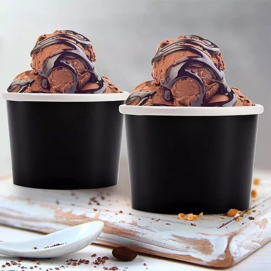 Paper boxes with lids black 500 gm