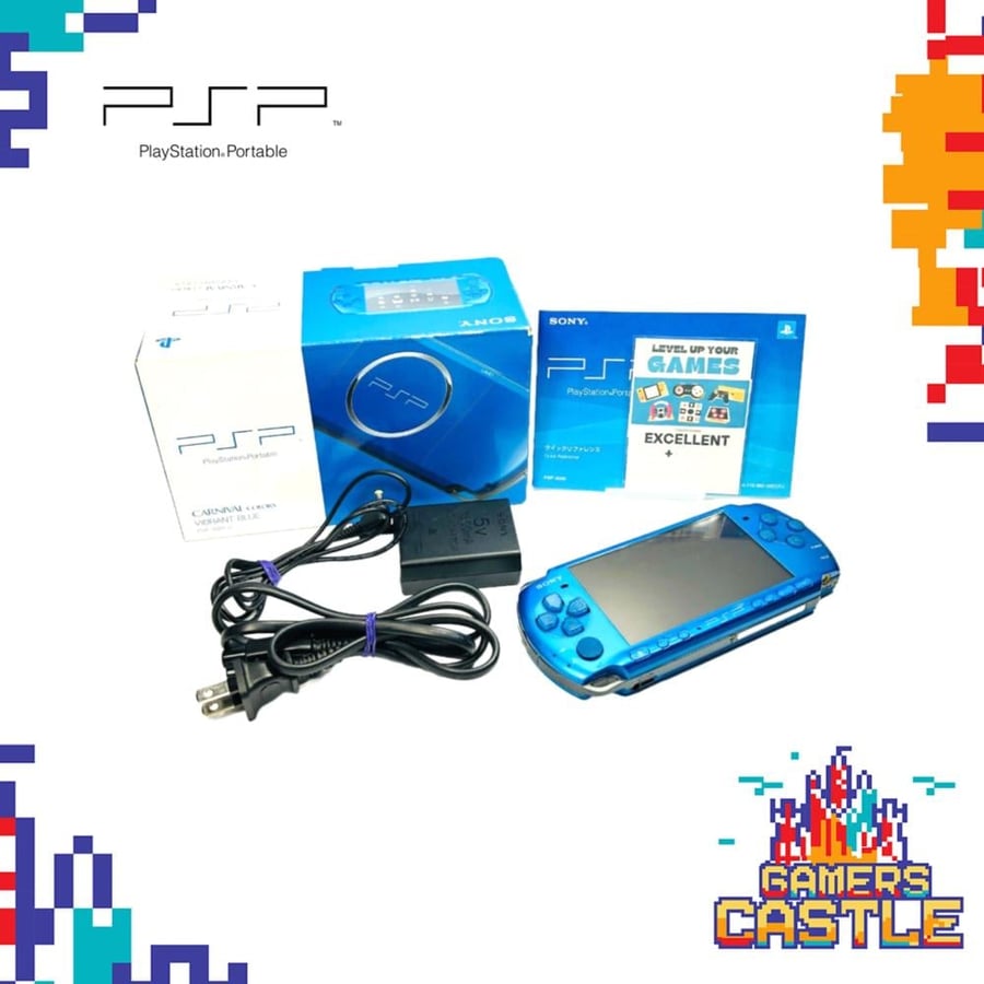 PSP مستعمل بالكرتون (ازرق) موديل 3000