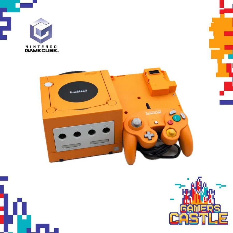 جهاز قيم كيوب مع مشغل قيم بوي   (لون برتقالي) (Game Cube)