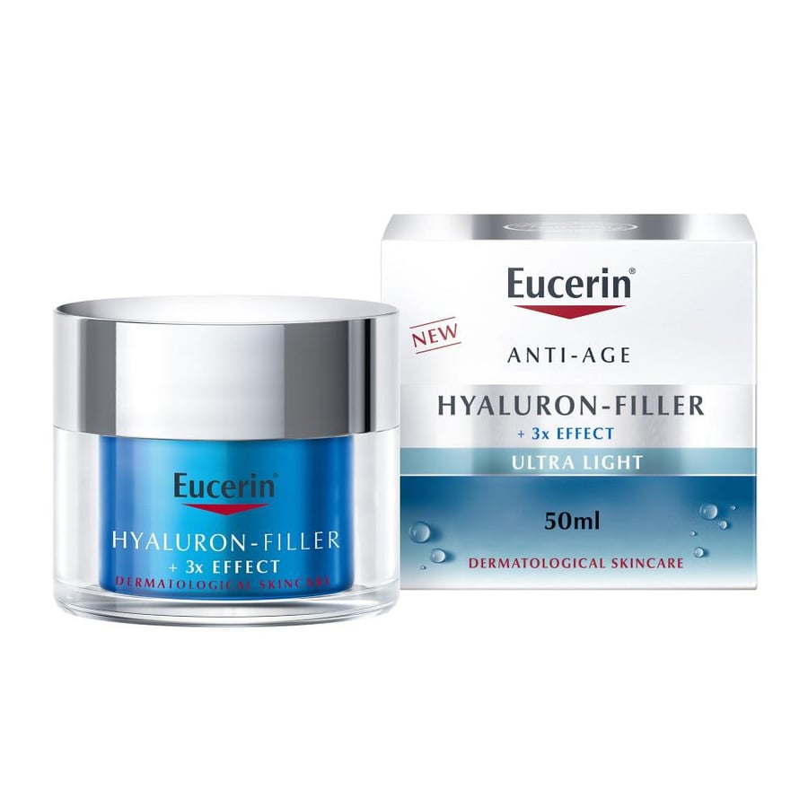 كريم ليلي Eucerin Hyaluron Filler، مرطب قوي ٧٢ ساعة، ٥٠ مل