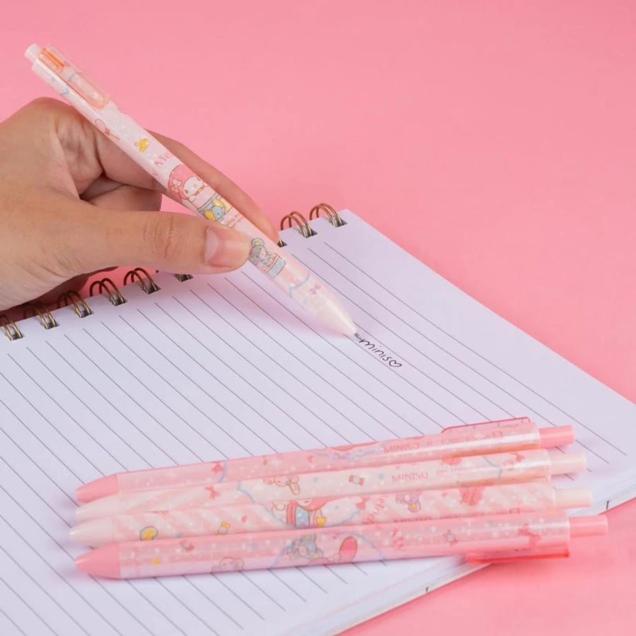 My Melody pen set, 5 pens, 0.5 mm size, black